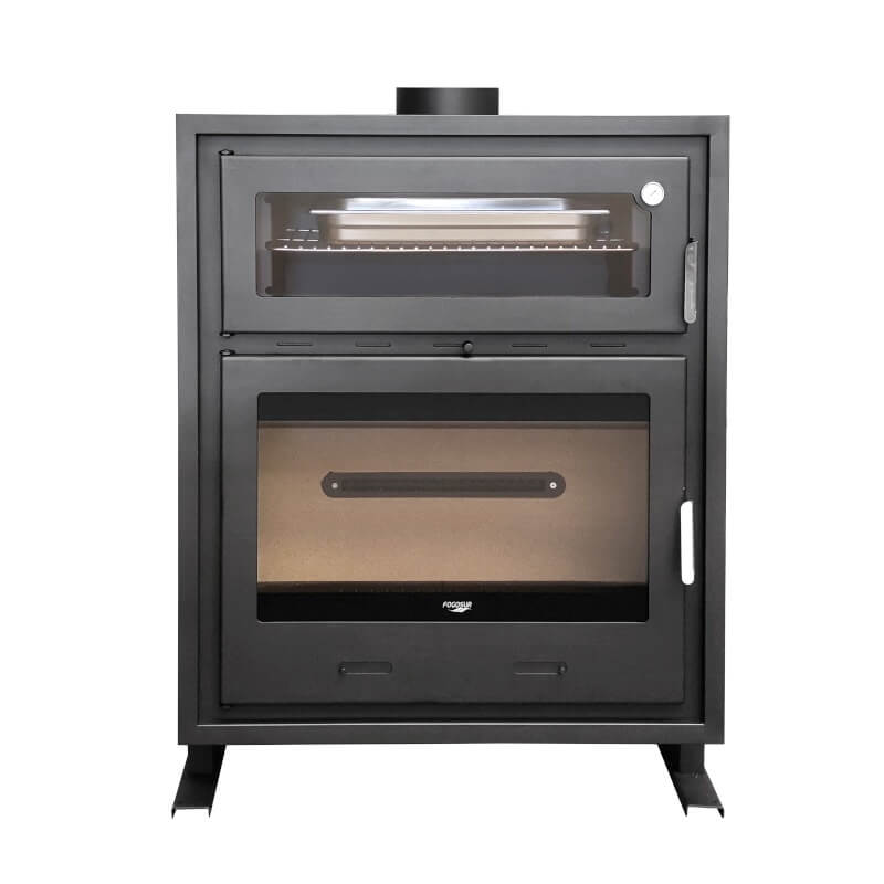 Inserto a lenha com forno coral 90 para lareira cassete de 13 kw