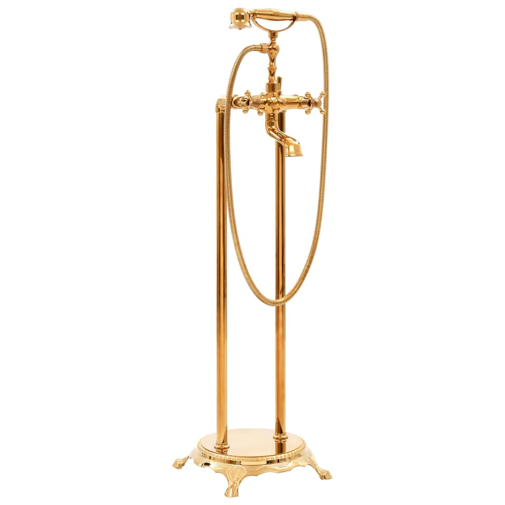 vidaXL torneira de banheira autônoma aço inoxidável dourada 99,5 cm
