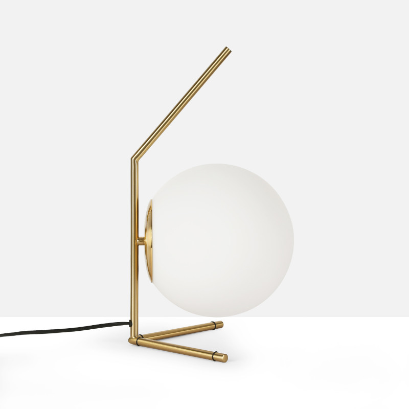 Lâmpada de mesa "elisa", latão dourado e vidro ø22cm - E27
