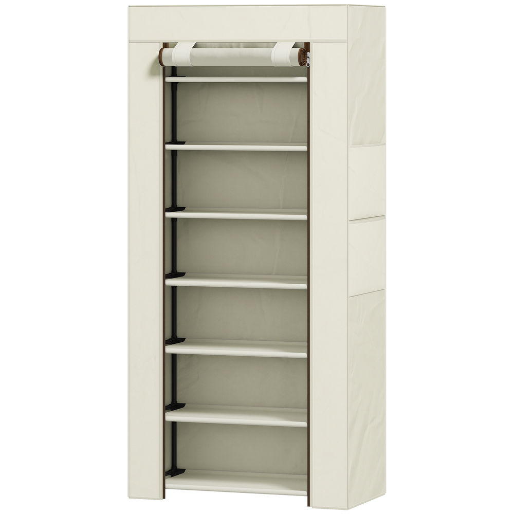 Sapateira 60x30x126 cm aço, tecido não tecido color beige Homcom