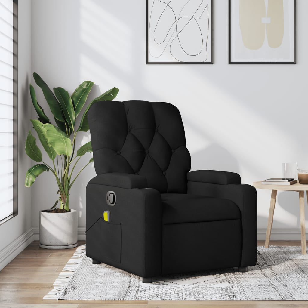 Poltrona de massagens reclinável tecido preto ewg8707