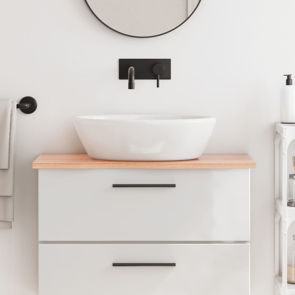 Bancada p/ wc 80x40x2 cm madeira maciça tratada castanho-claro ergft6723