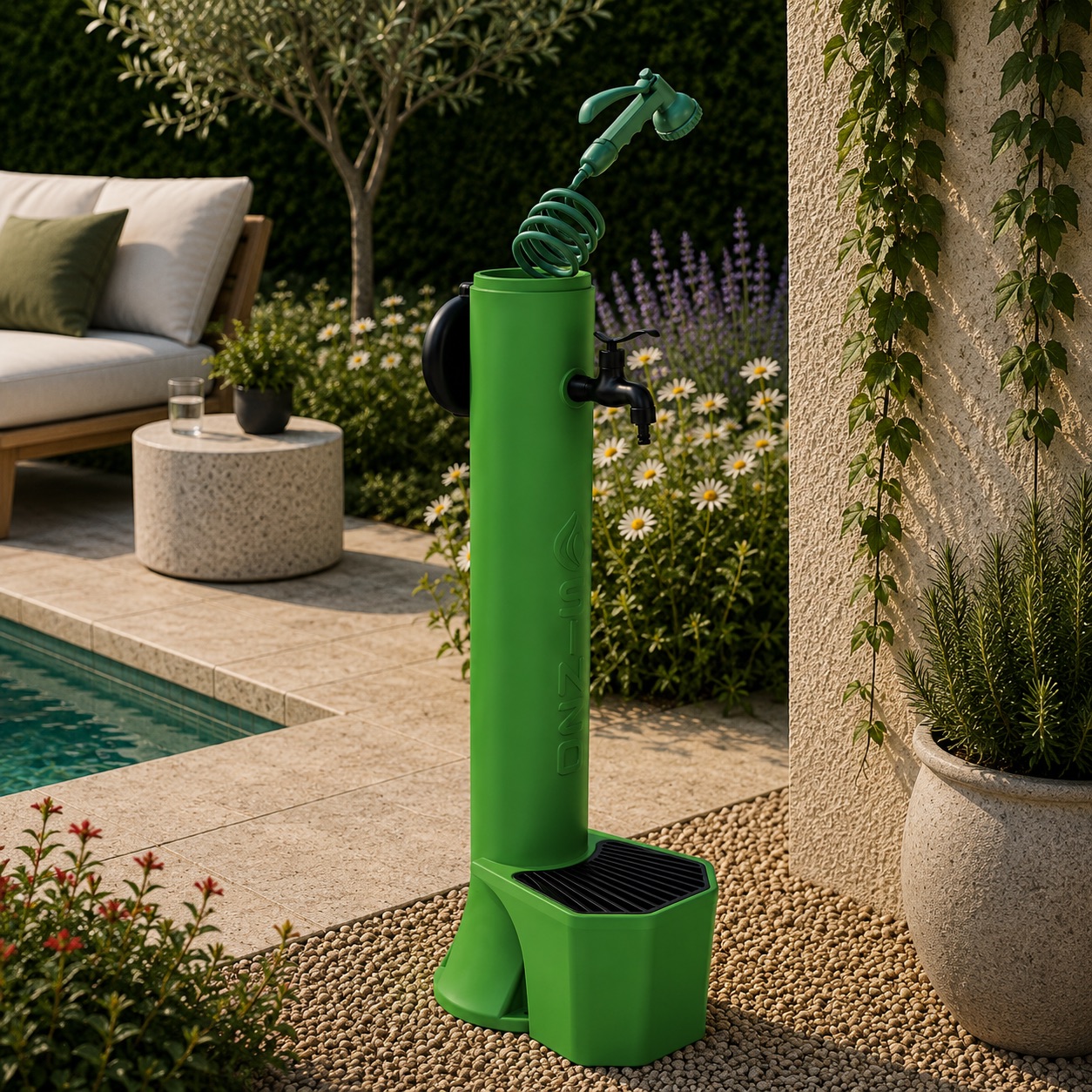 Fonte verde com balde e pistola fonte com seringa triton pro verde mangueir