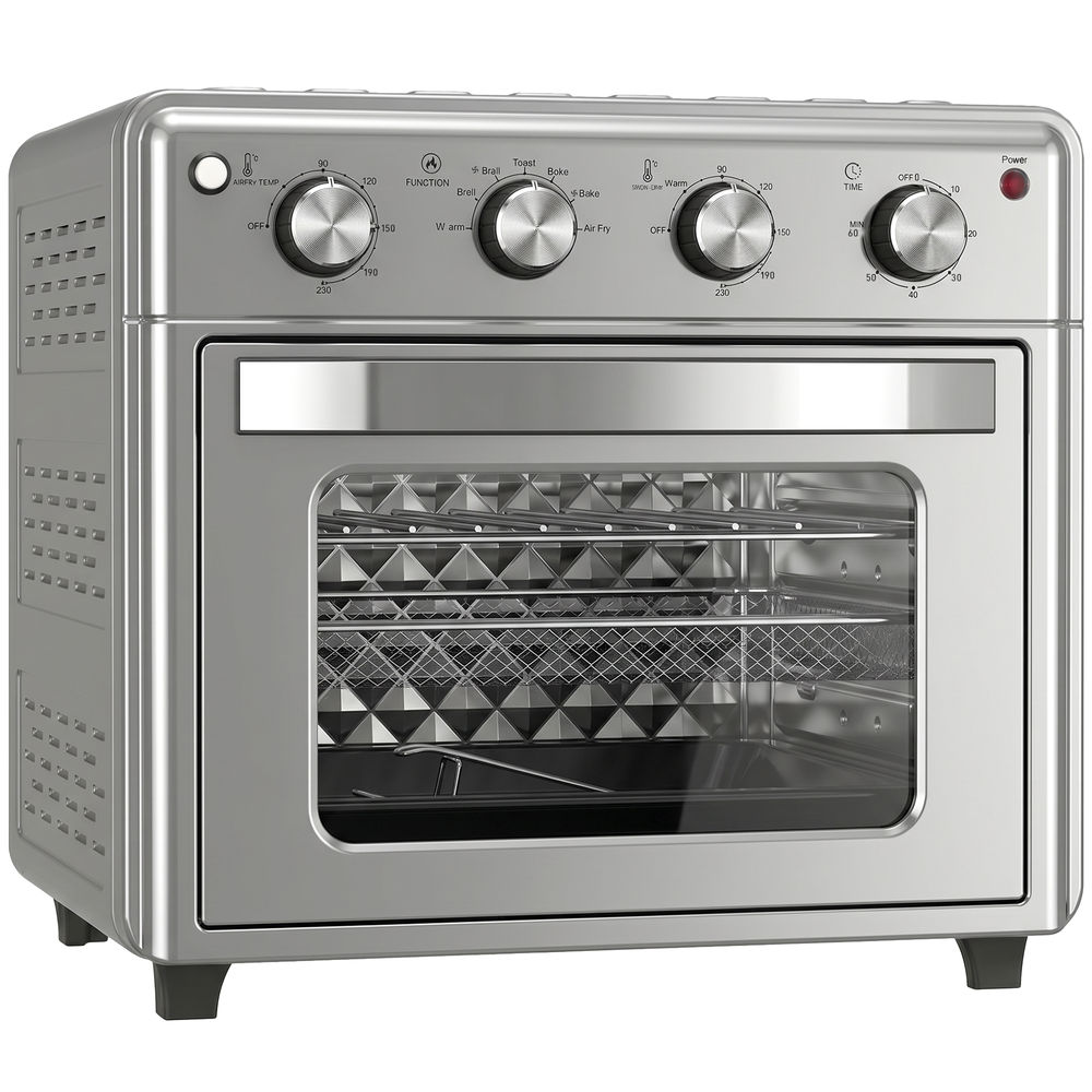 Forno elétrico 43x39x39 cm aço, vidro temperado color gris Homcom