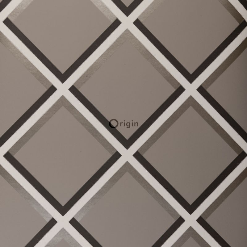 Origin papel de parede motivos geométricos taupe 52 cm x 10.05 m