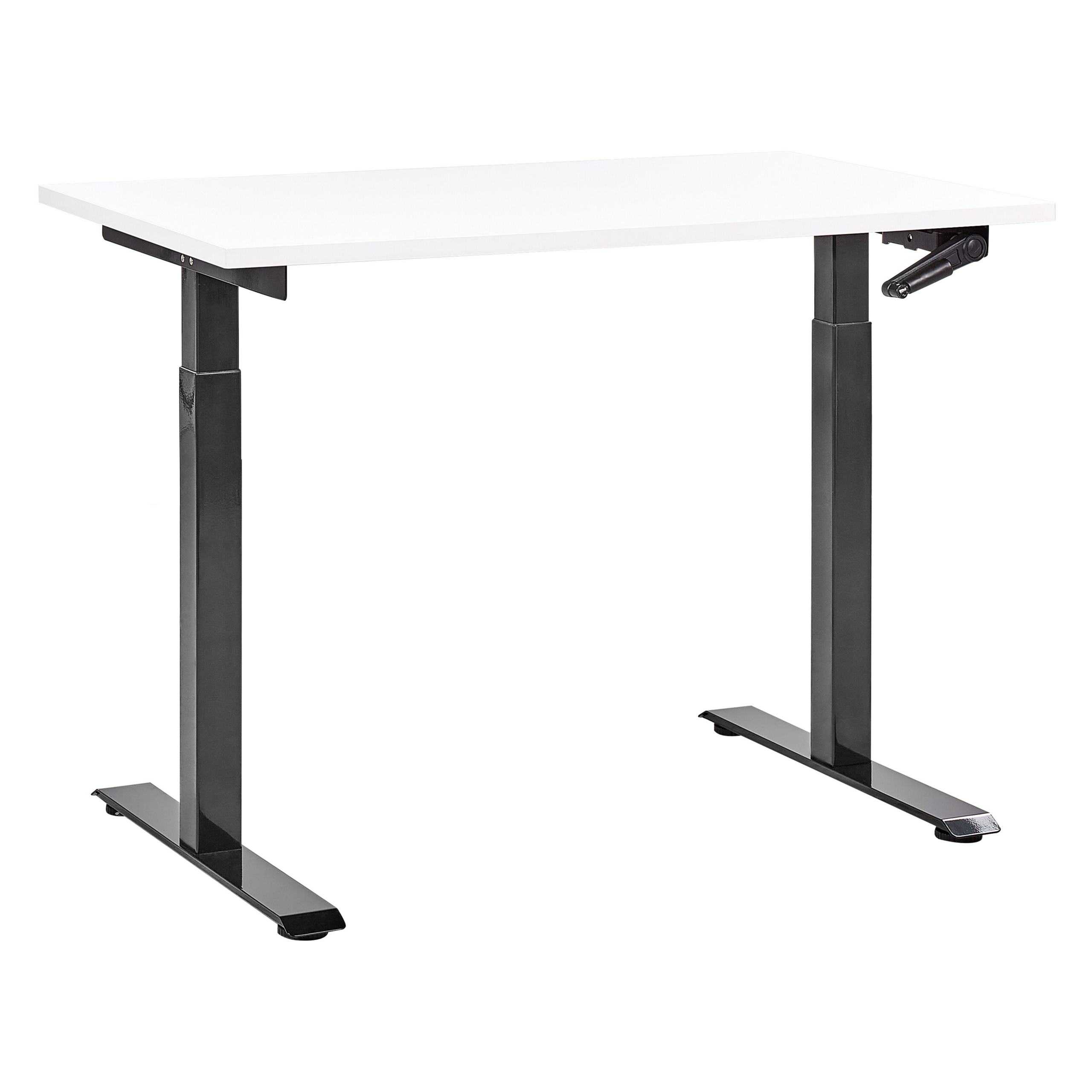 Secretária de pé ajustável manualmente destines 120 cm 72 cm branco/preto