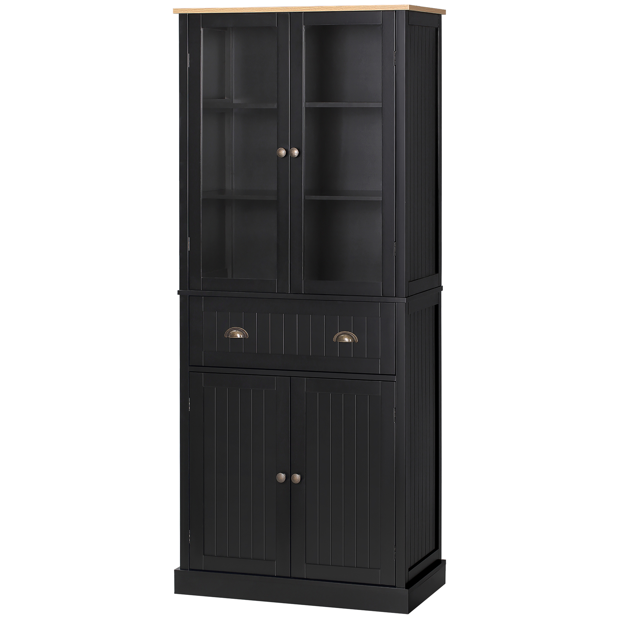 Aparador para sala de estar em mdf preto 76x40x182,5 cm