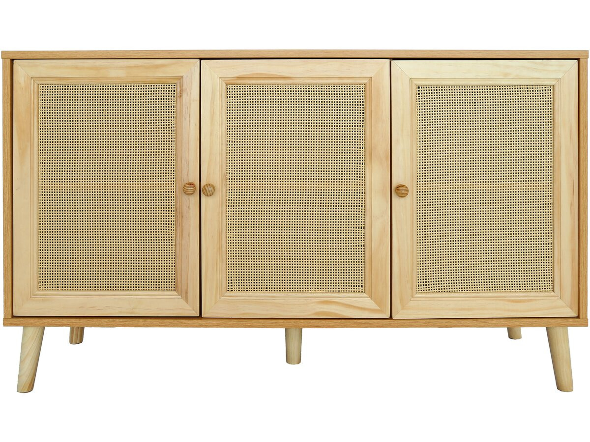 Aparador estilo cana "neuille" - 120 x 40 x 71,5 cm - bege