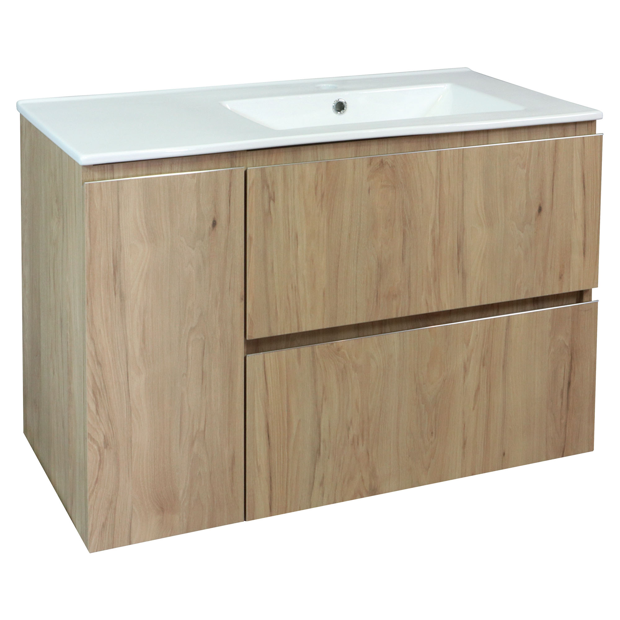 Móvel trendy 2 gavetas 1 porta - 90cm - madeira - lavatório
