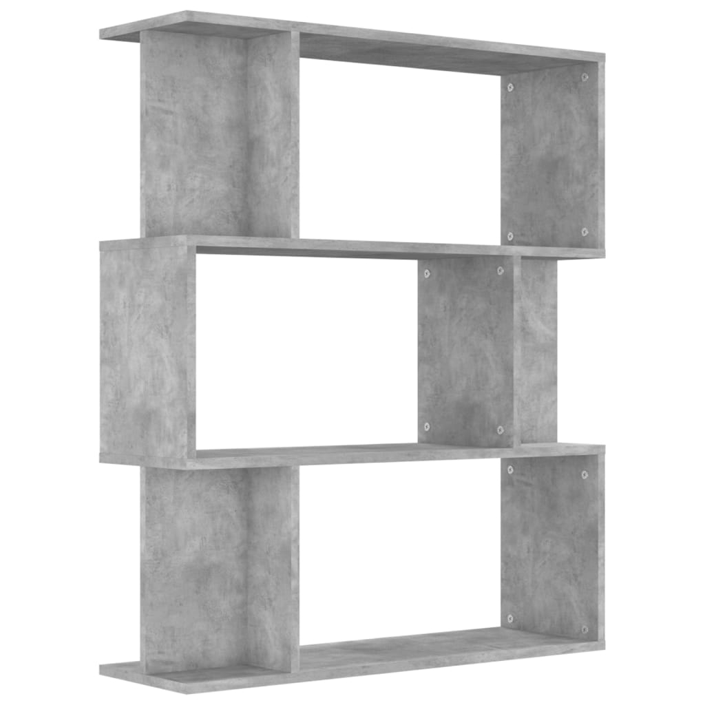 vidaXL estantería madera contrachapada gris hormigón 80x24x96cm