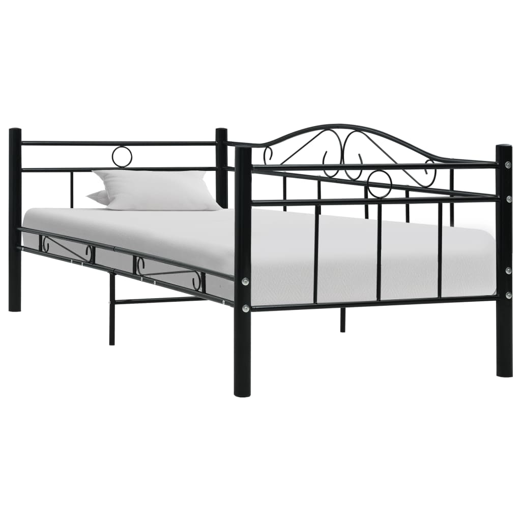 Sofá-cama 90x200 cm metal preto