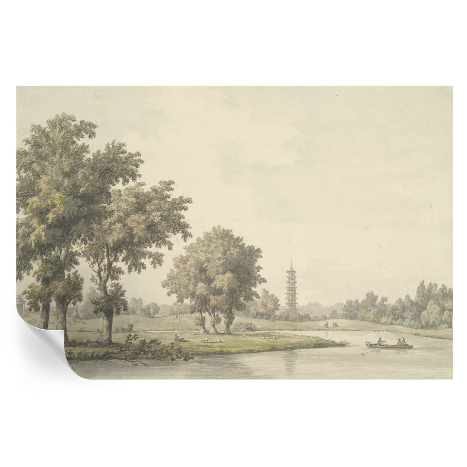 Papel de parede adesivo um parque tranquilo 104x152 tulup
