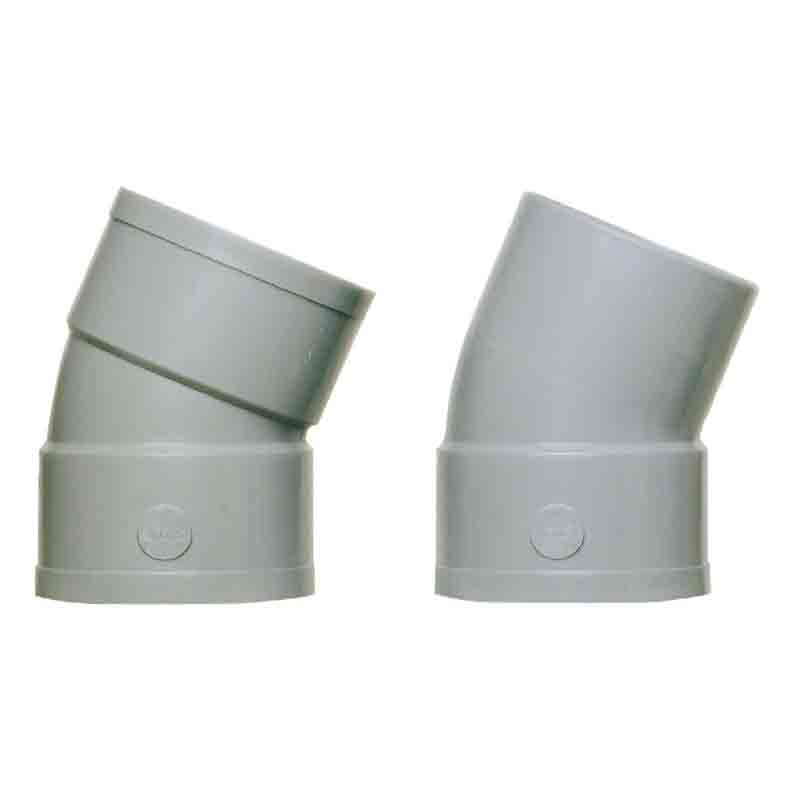 Cotovelo de evacuação - girpi - 22°30 - ø 80 mm - PVC - macho/fêmea