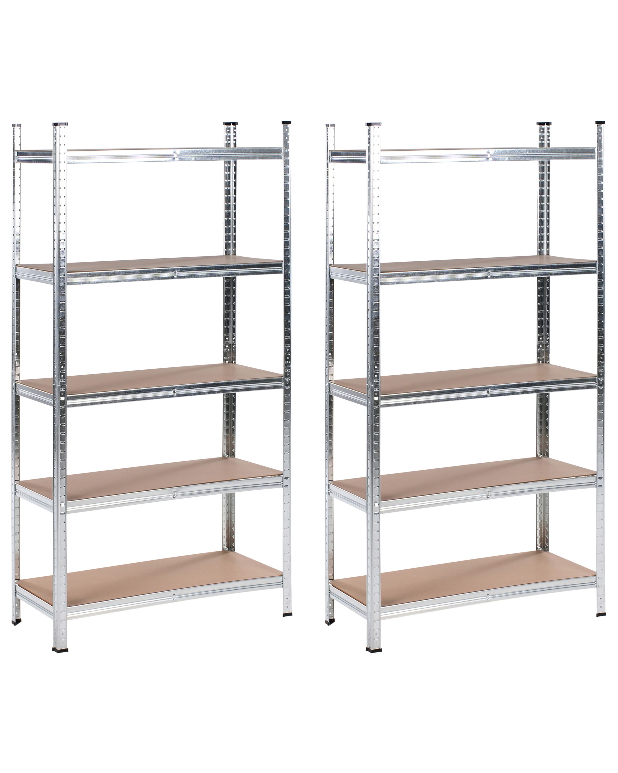 Conjunto de 2 estantes de garagem xitta metal 90 cm 40 cm prateado