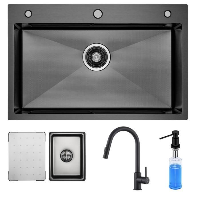 Cuba de cozinha - inox - 70x45cm - misturador extraível - dispensador de sa