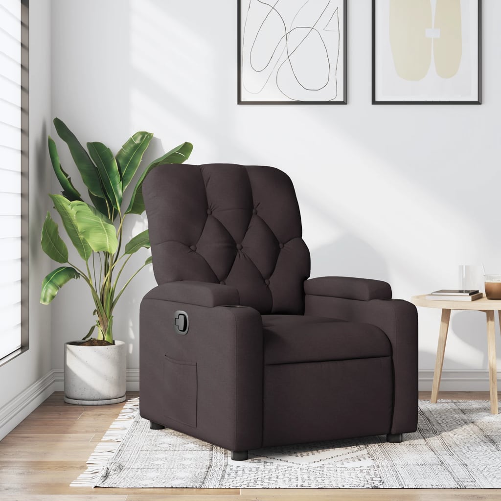 Poltrona reclinável tecido castanho-escuro ewg3160
