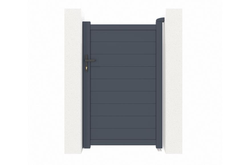 Portão ajustável eiger h.160cm em alumínio cinza, 1m de largura