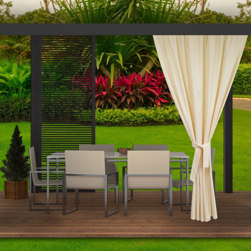Cortinas para exteriores, cortinas de varanda, 1x155x240cm bege