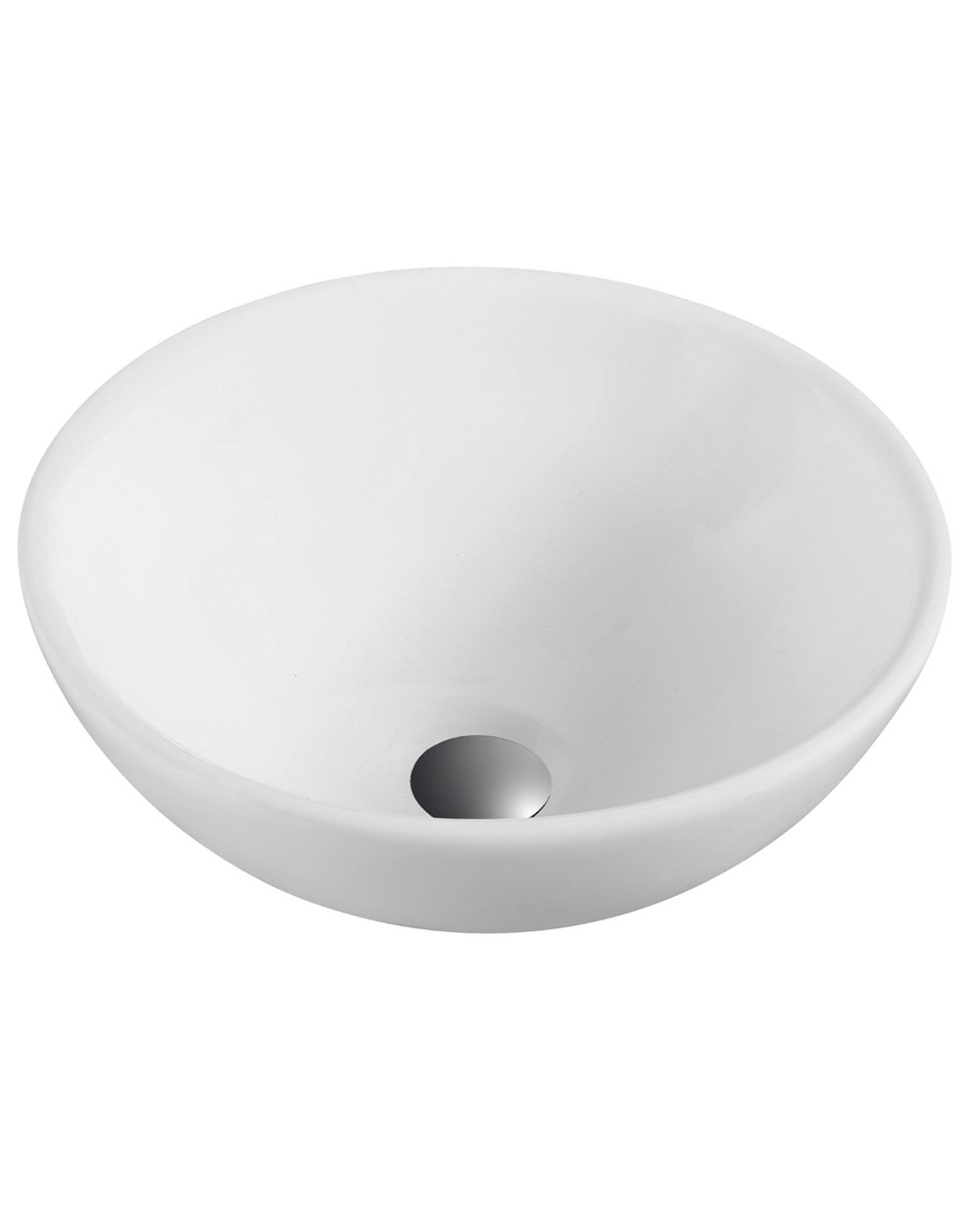 Bacia oval de bancada cerâmica | 40cm de diâmetro | branco mate