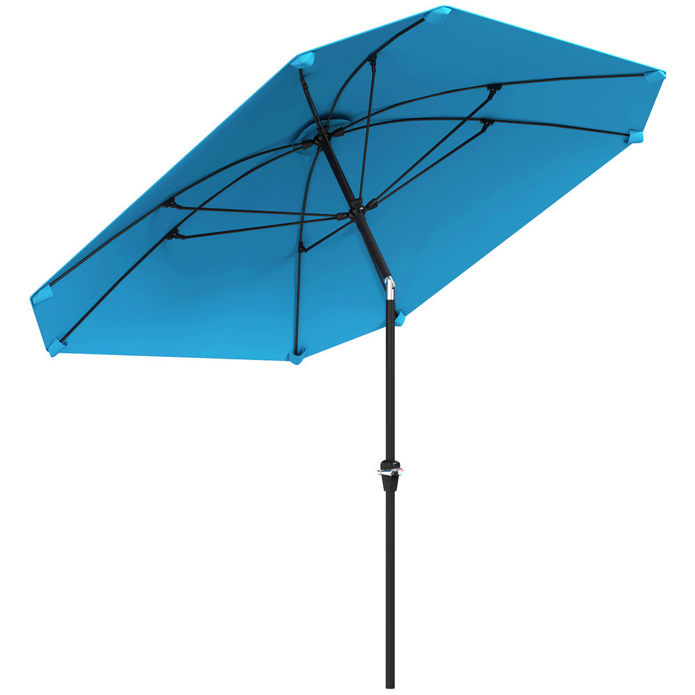 Chapéu de sol poliéster, alumínio e fibra de vidro color azul