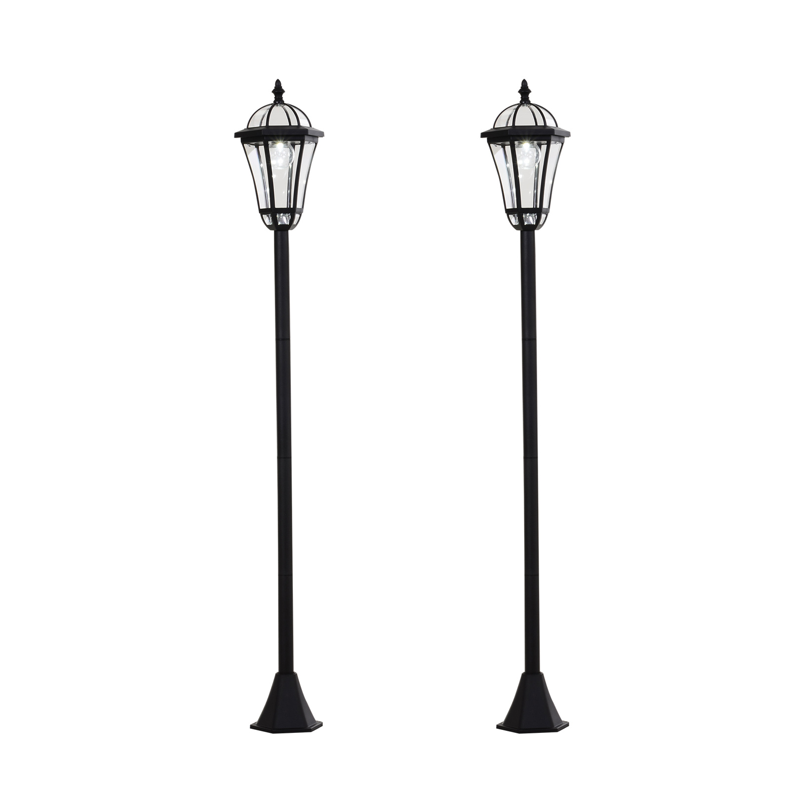 Conjunto de candeeiros solare 18,5x18,5x129 cm abs Outsunny