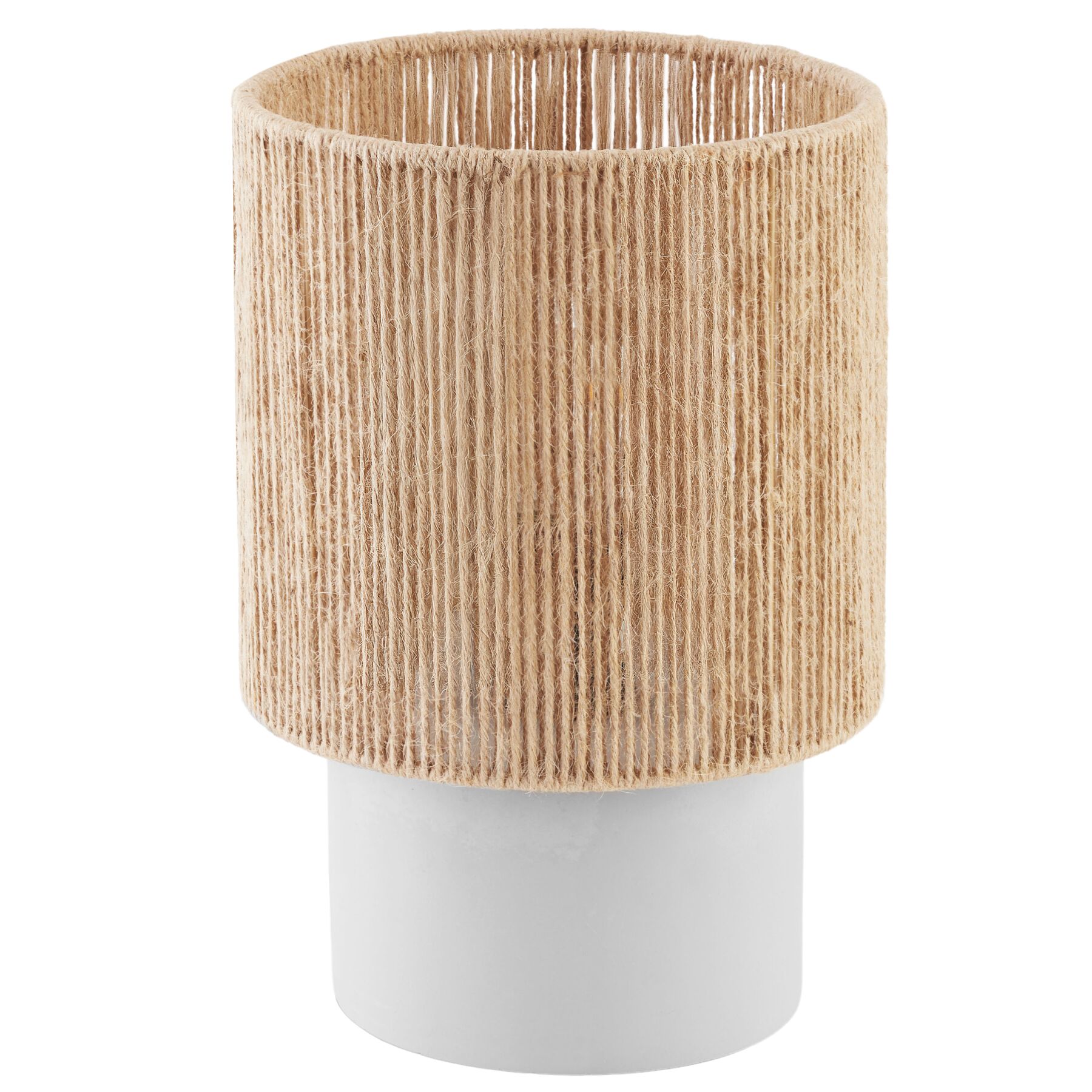 Candeeiro de mesa de yute com estilo boho, 60 w e 20,5x30,5 cm, natural