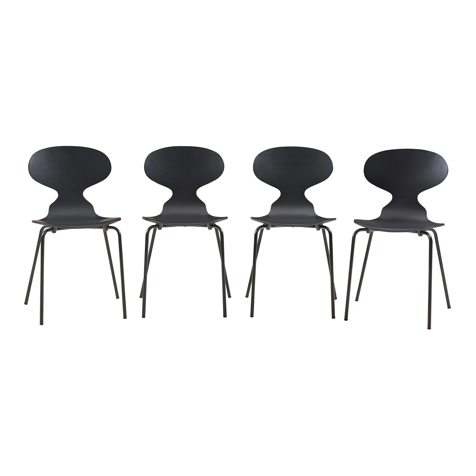 Conjunto de 4 cadeiras de jantar kil 80x47x48cm preto [en.casa]