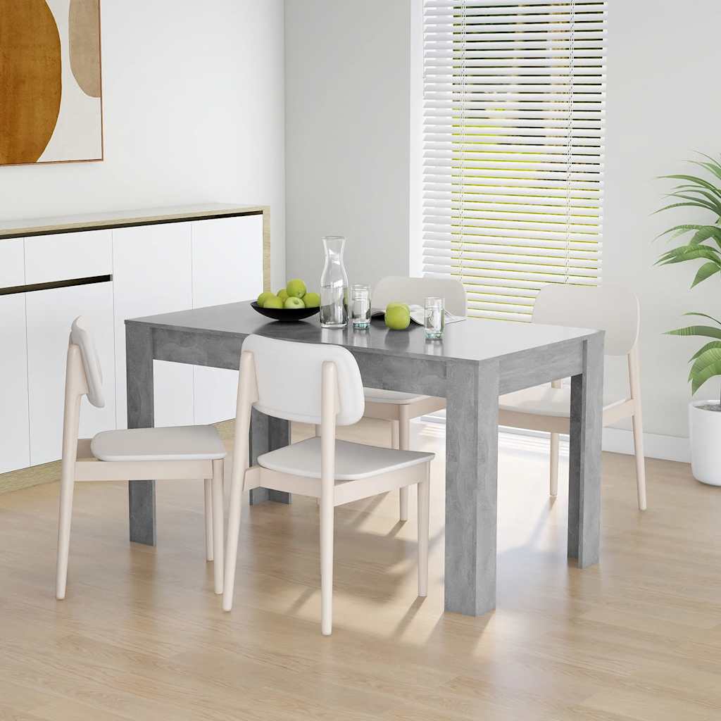 Mesa de jantar 140x74,5x76 cm contraplacado cinzento cimento wf109465