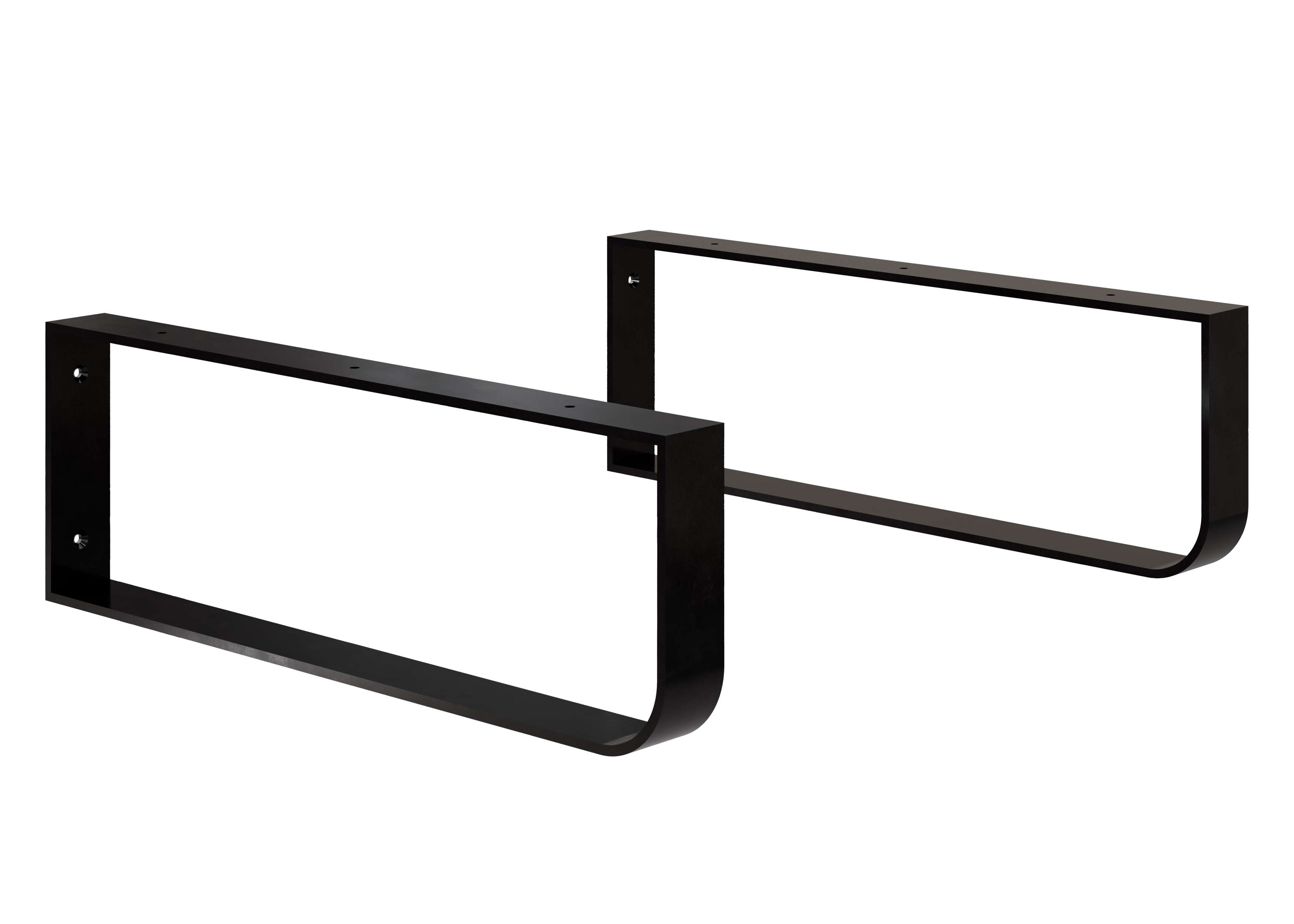 Conjunto de 2 suportes de fixaçãos preto mate para tampo de lavatório