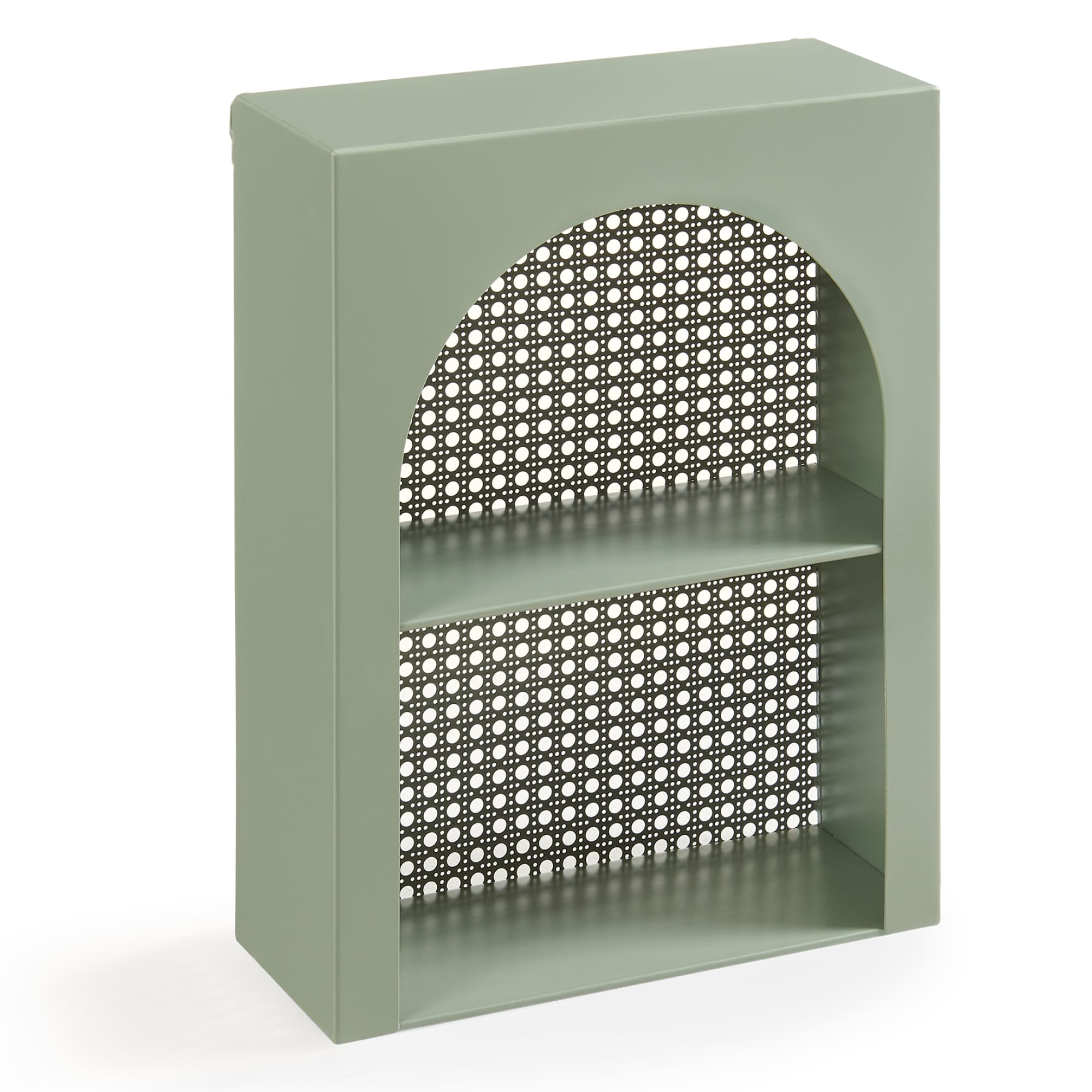 Prateleira de parede jäller metal 40x30x13 cm verde [en.casa]