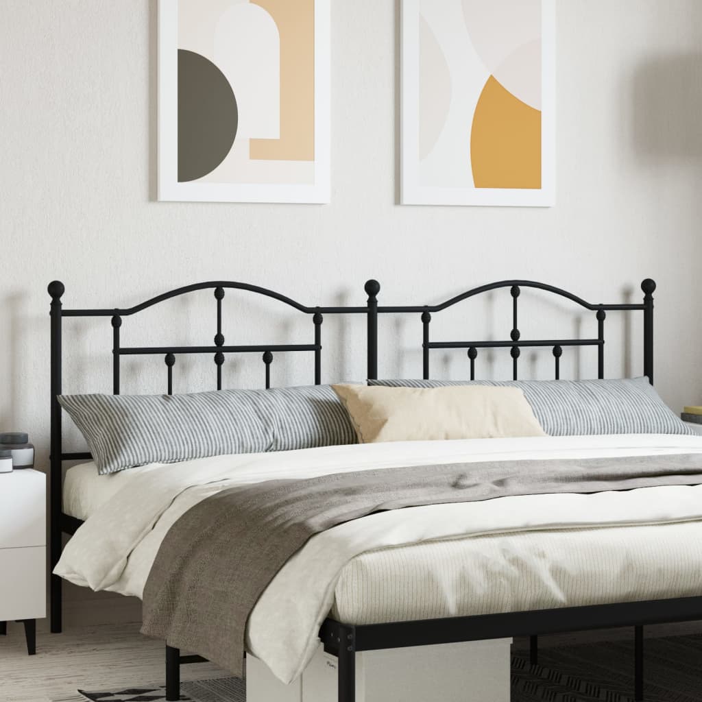 Cabeceira de cama 200 cm metal preto ptob4490