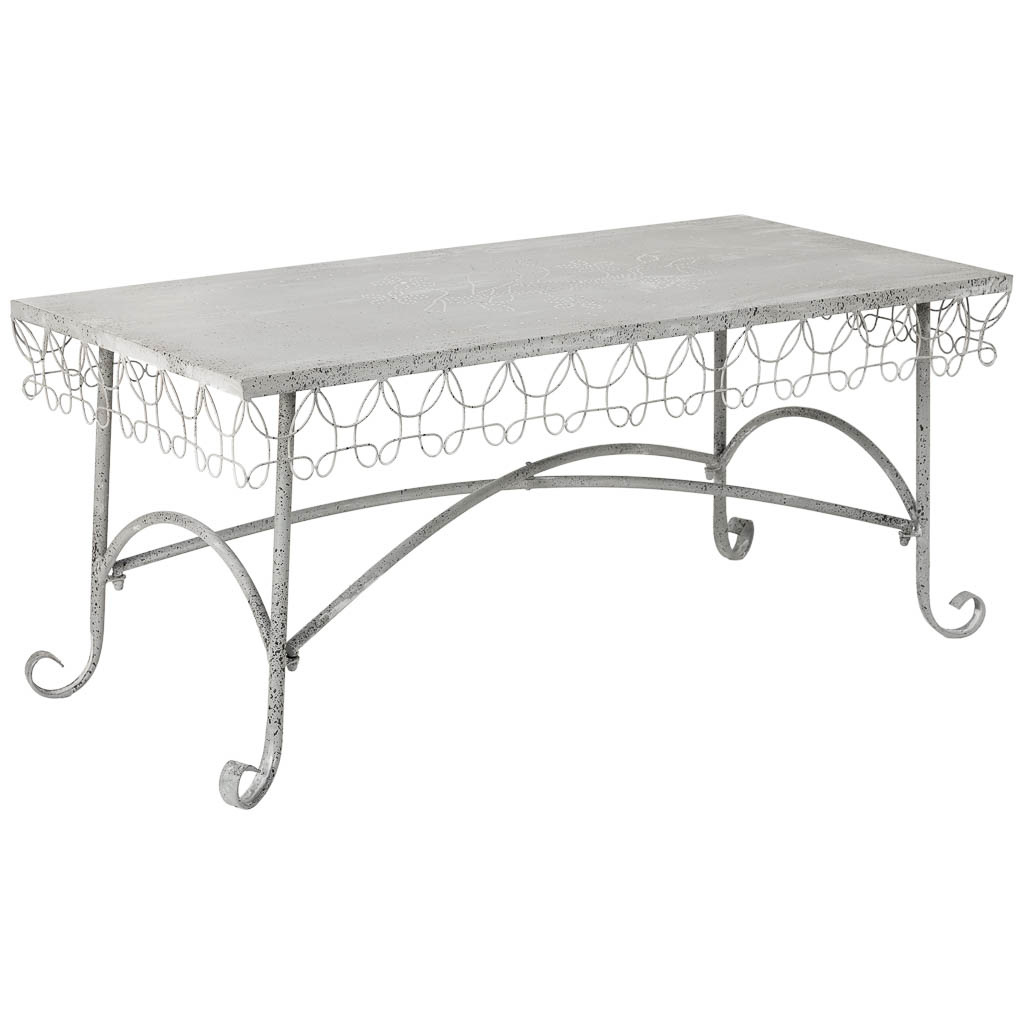 Mesa de centro em metal 120,65x56,52x52,07h cm
