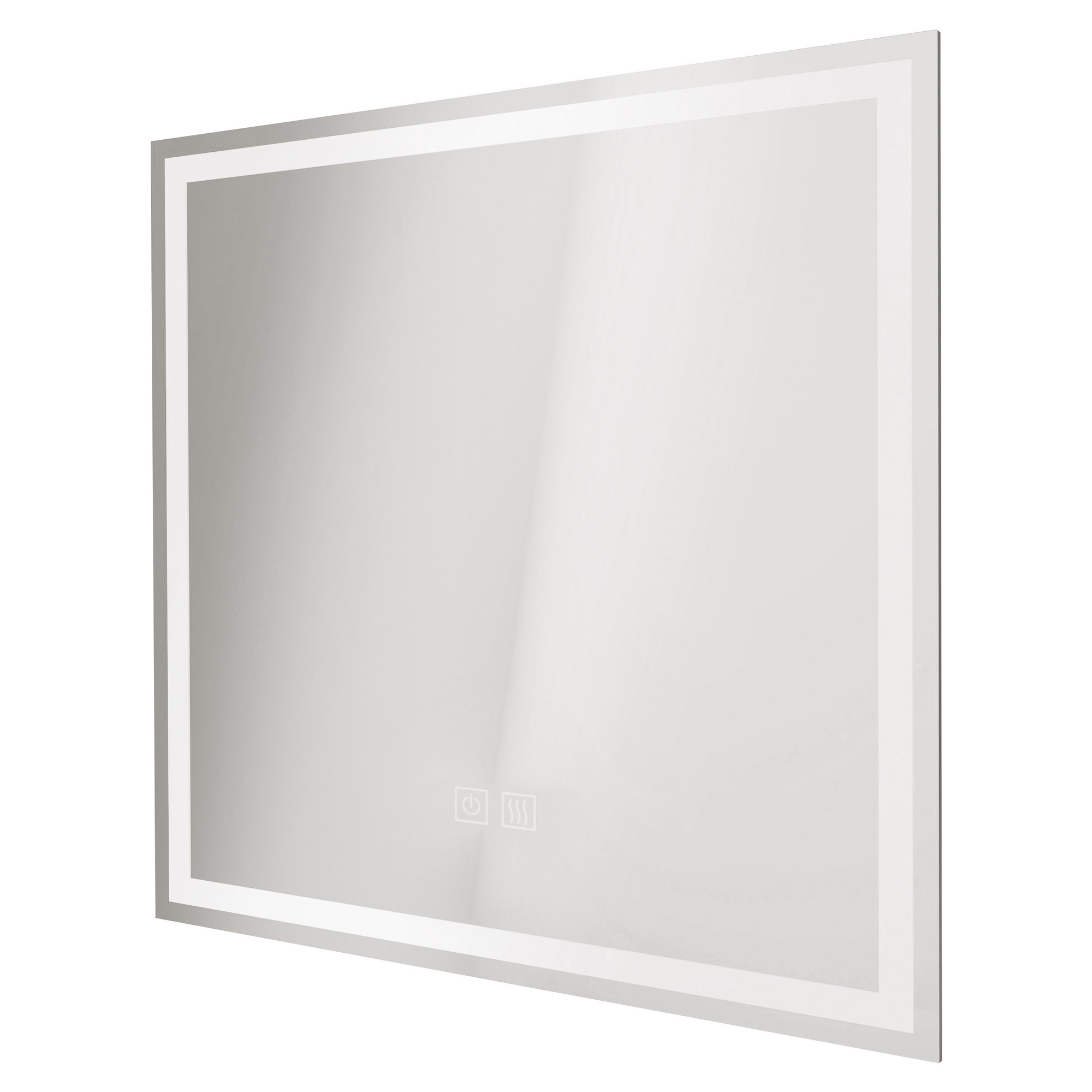 Espelho iluminado laura - cantos retangulares - bordas foscas - 60 x 60 cm