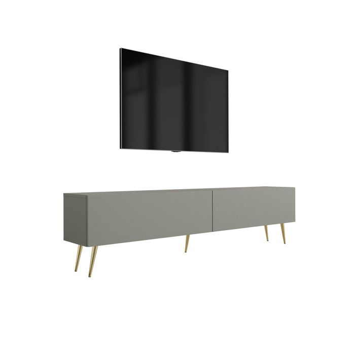Móvel tv contemp. - verde aloe - painéis laminados - 1 peça - 170x52x32 cm