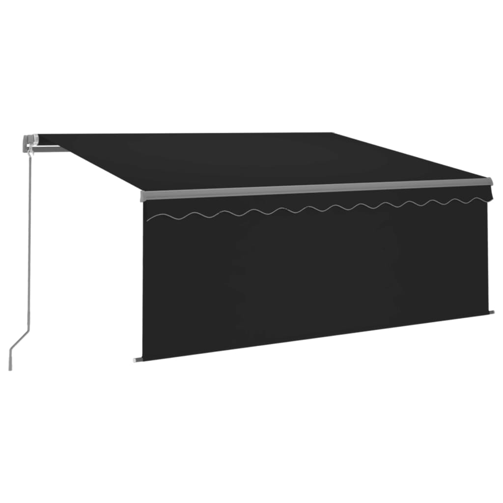 vidaXL toldo retráctil manual con persiana y LED antracita 3,5x2,5 m