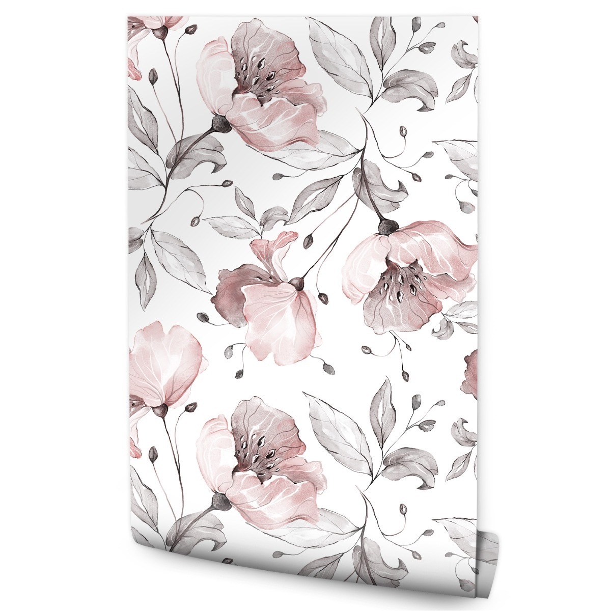 Papel de parede decoração moderna fleurs des champs coquelicots nature