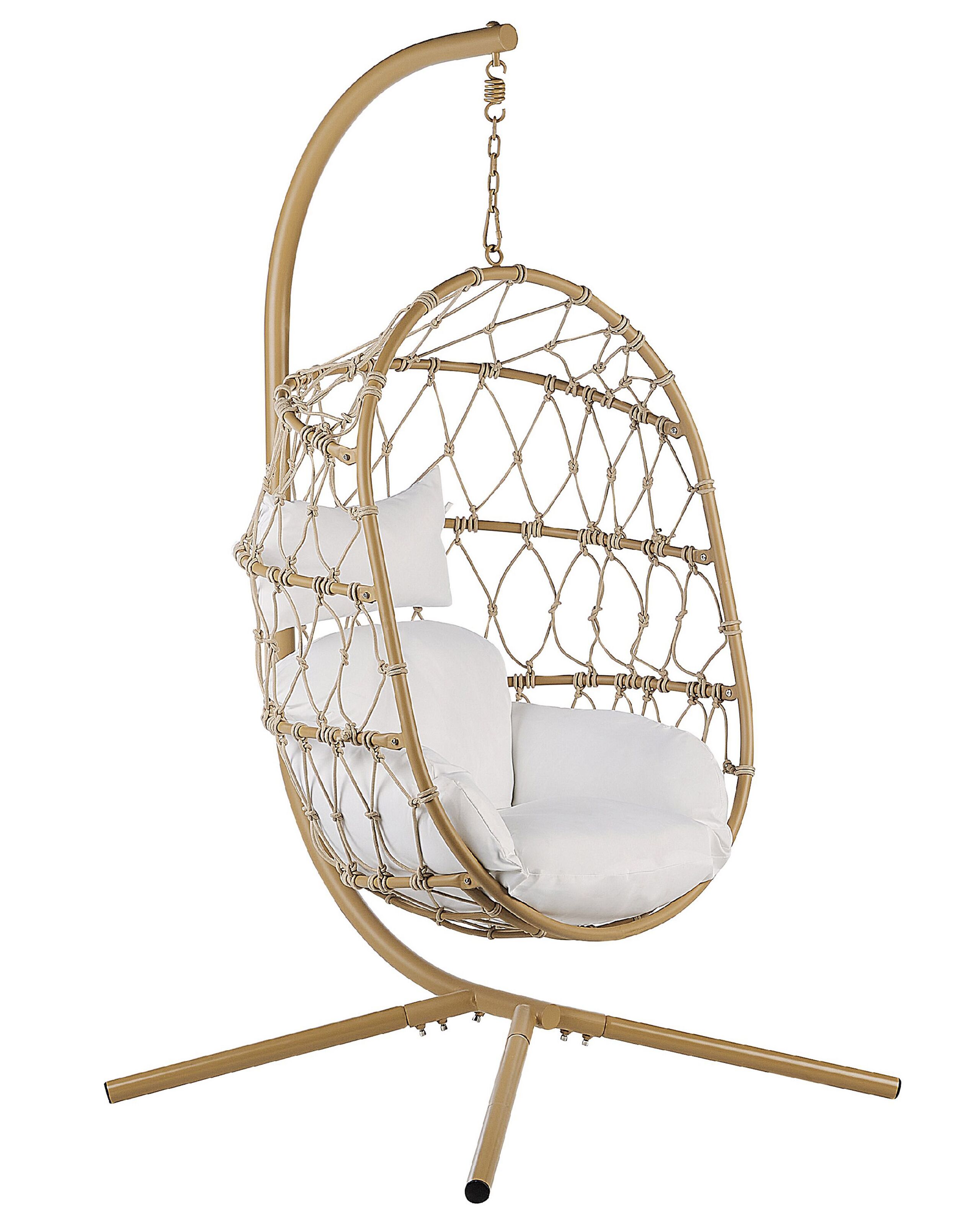 Cadeira suspensa com suporte adria metal creme