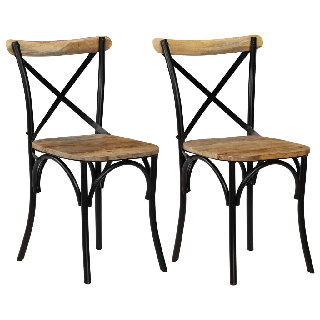 Cadeiras costas cruz 2 pcs mangueira maciça preto wf372415