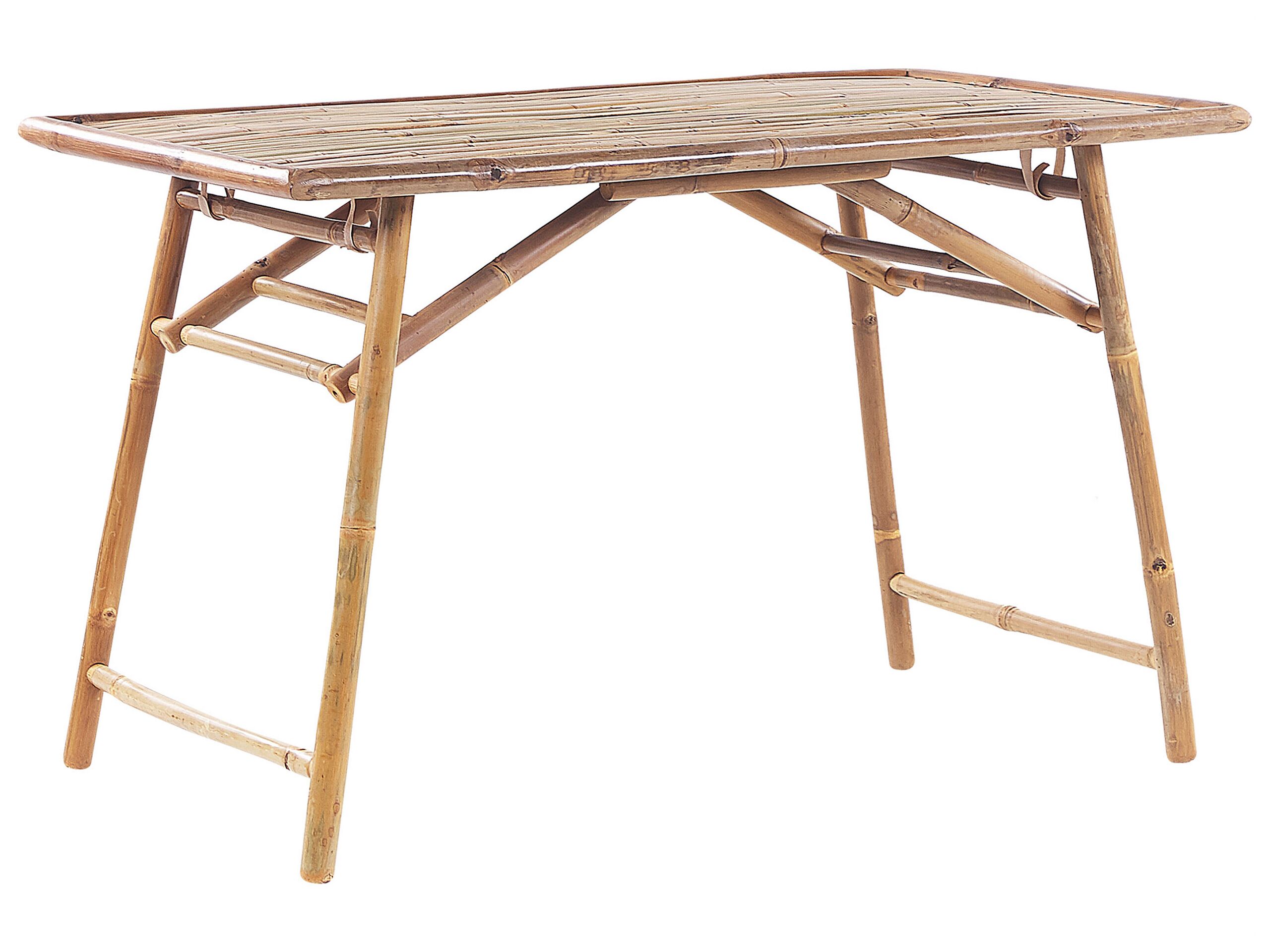 Mesa de refeição de jardim molise 120 cm 69 cm bambu castanho claro