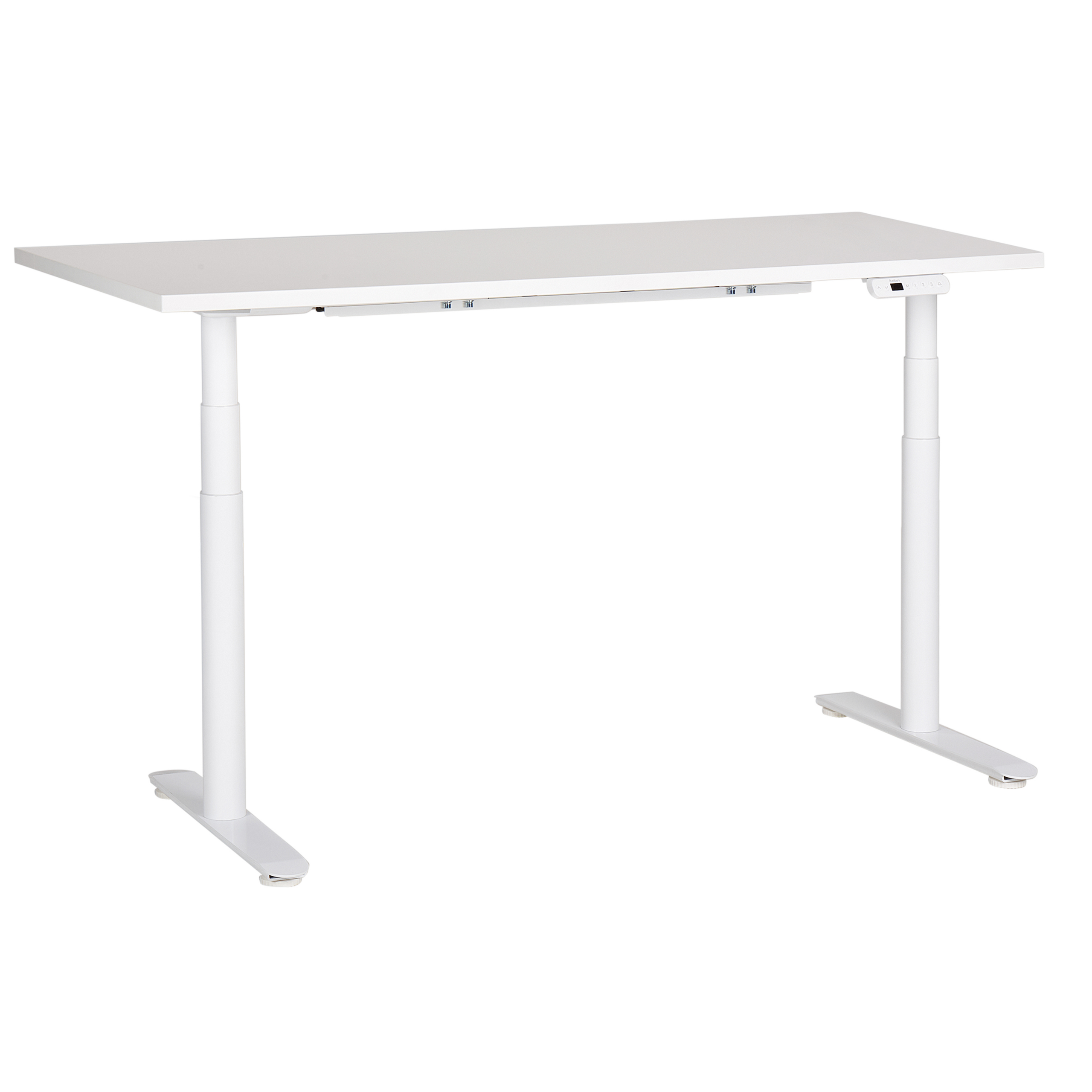 Secretária de pé ajustável eletricamente destinas 160 cm 72 cm branco