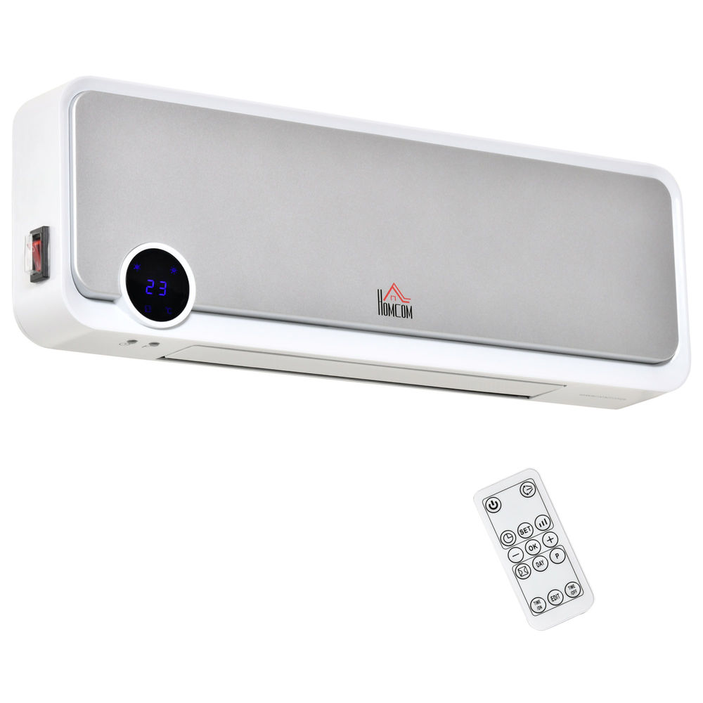 Aquecedor de parede 56x18.5x11.7 cm pp, pa bicolor Homcom