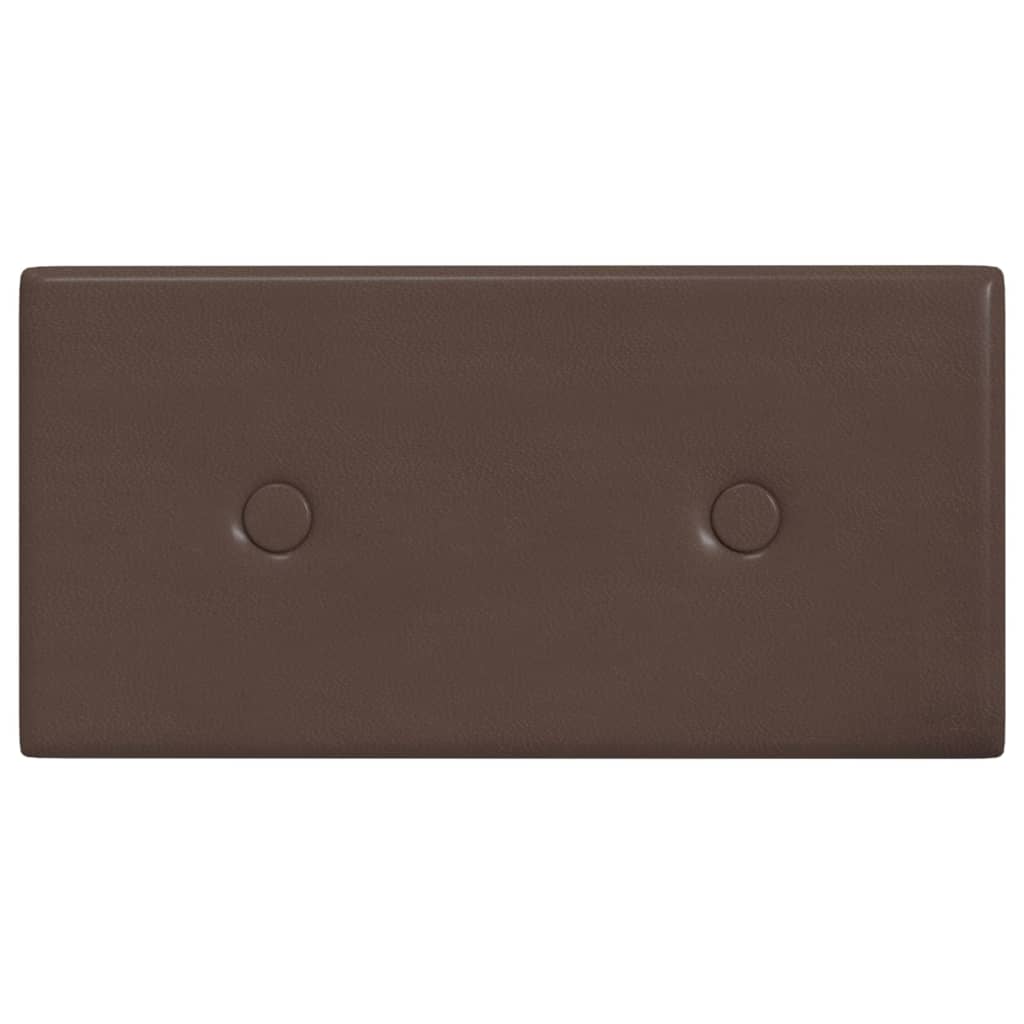 vidaXL paneles de pared 12 uds cuero sintético marrón 30x15 cm 0,54 m²