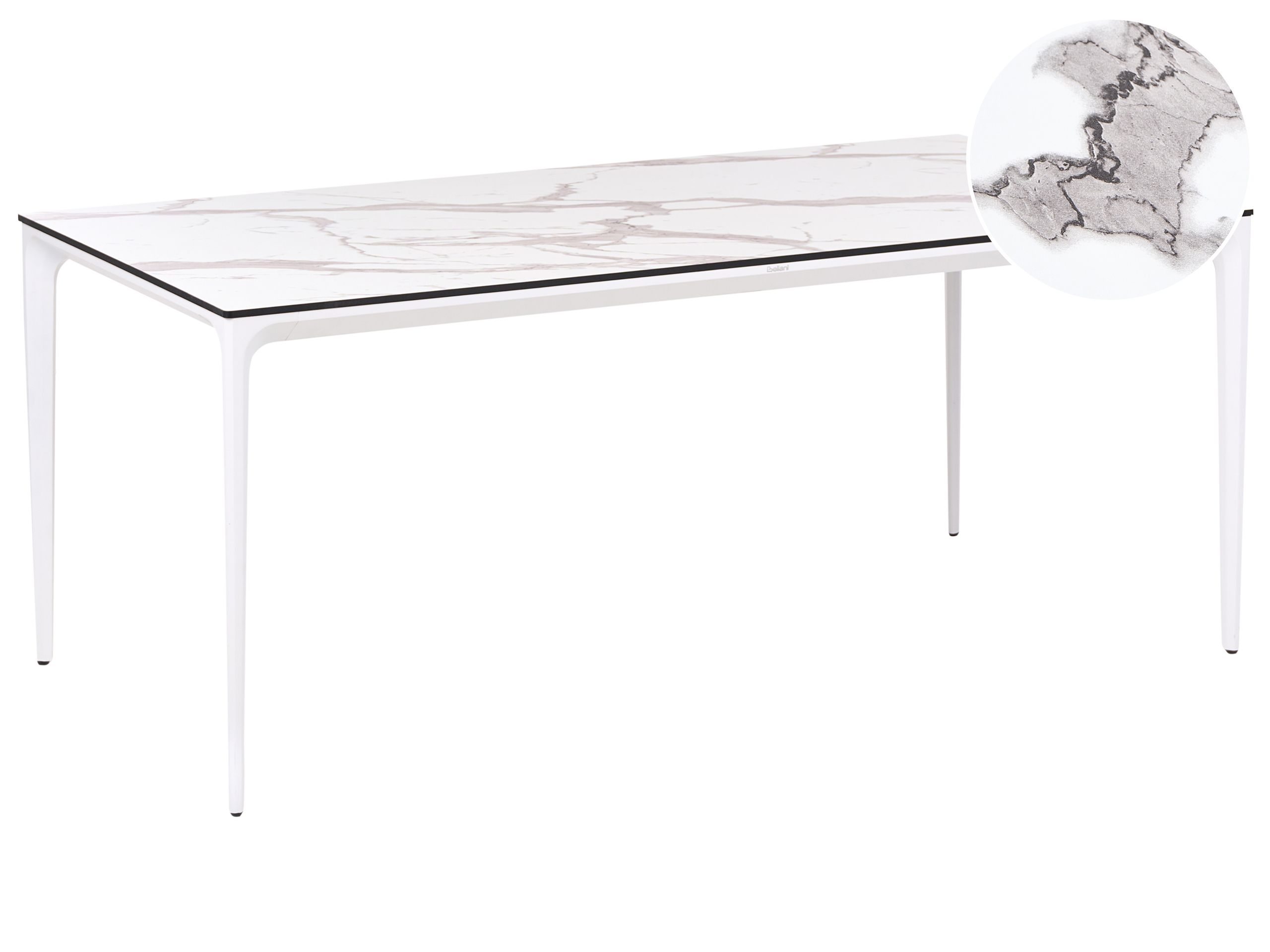 Mesa de jantar termolaminado de alta pressão (hpl) branco sovareto
