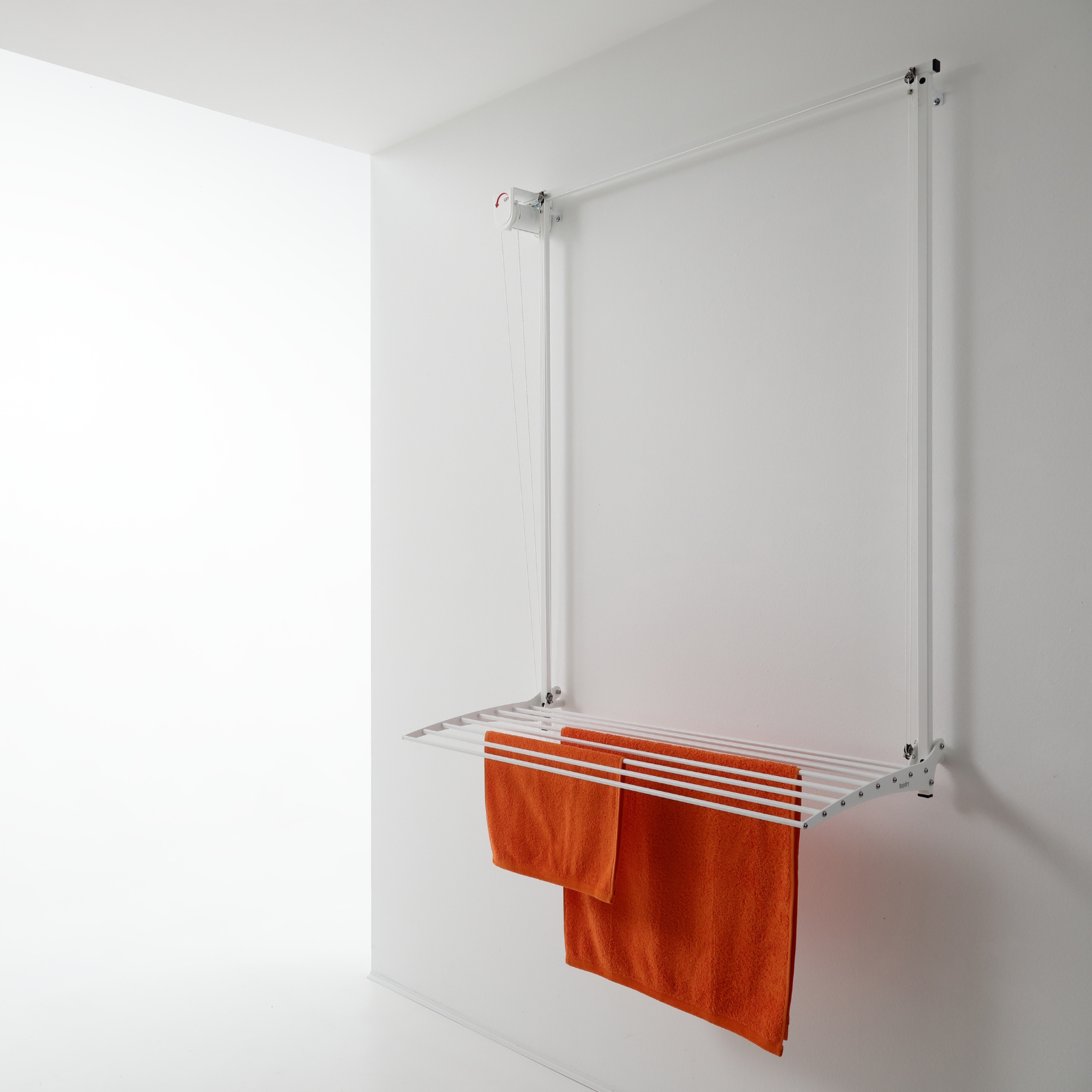 Estendebiancheria 152 cm foxydry wall branco, regulável e prático