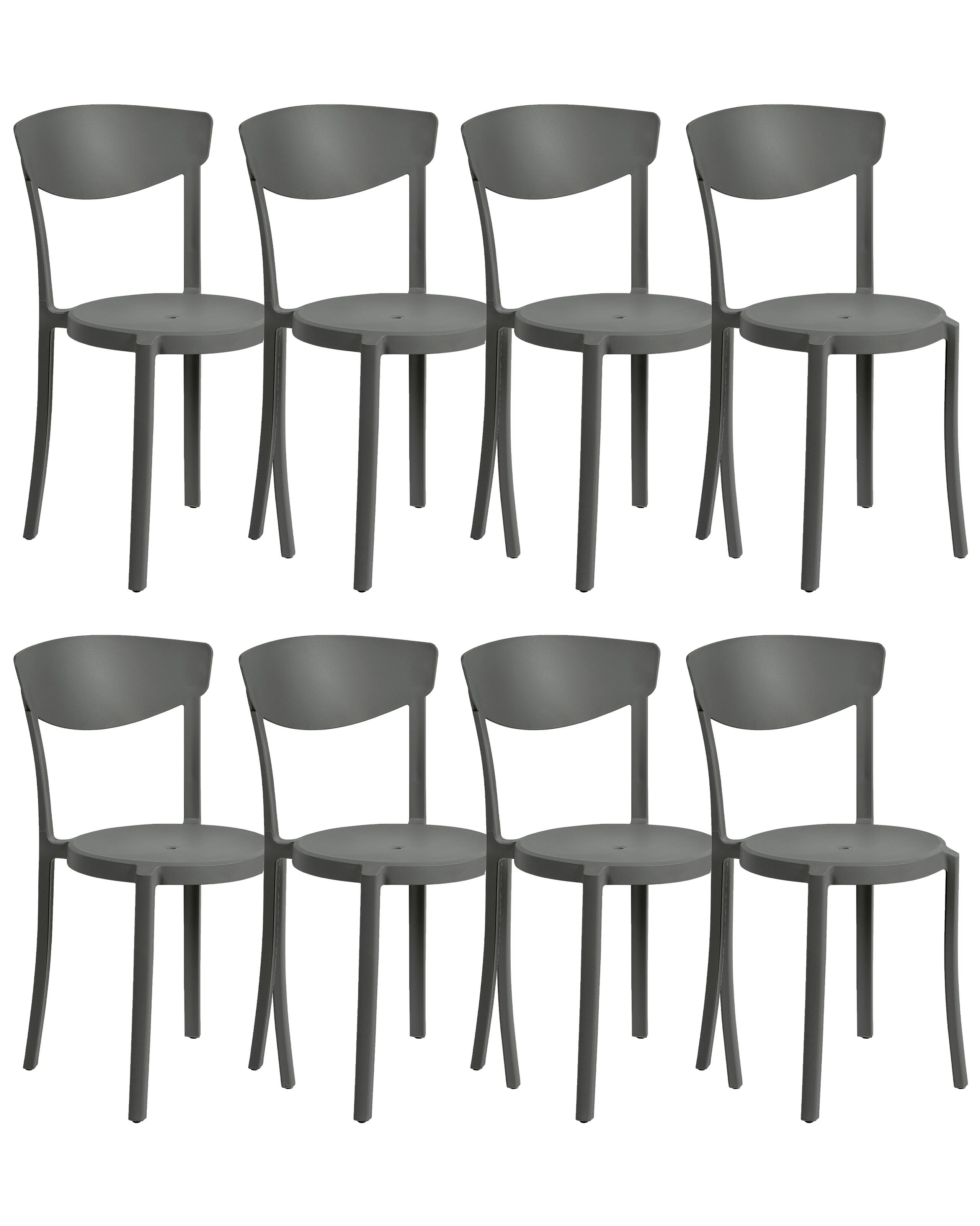Conjunto de 8 cadeiras de jantar vieste cinzento escuro