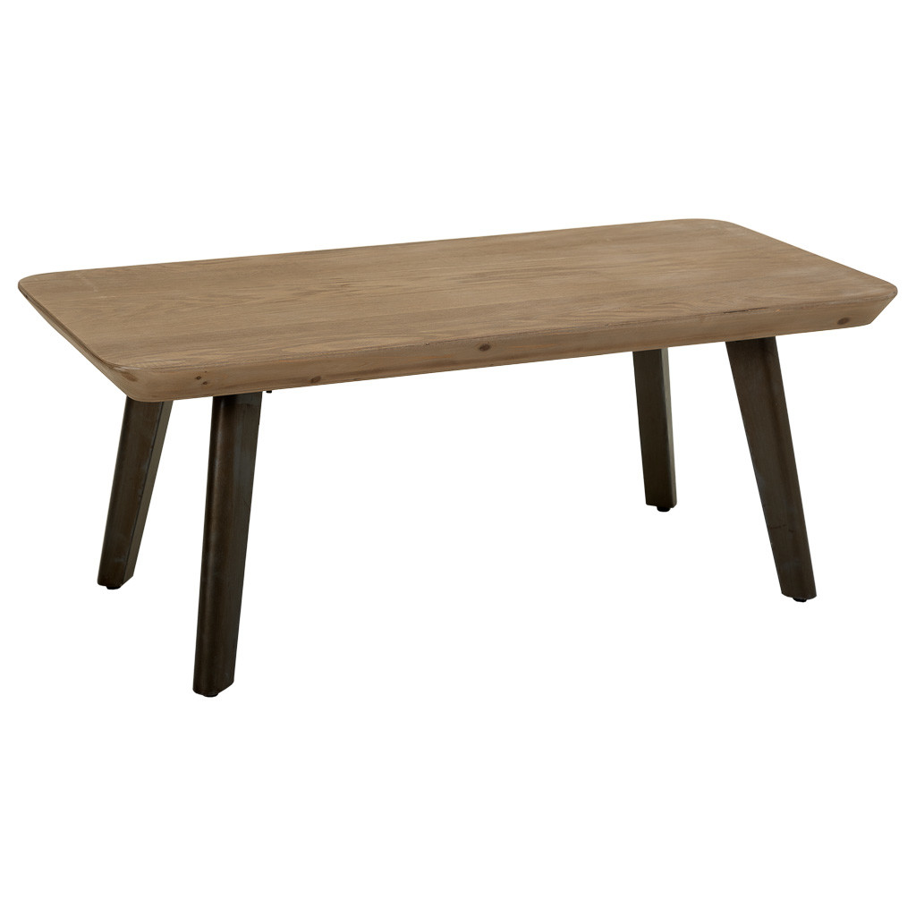 Mesa de centro de madeira e metal marrom 100x50x40