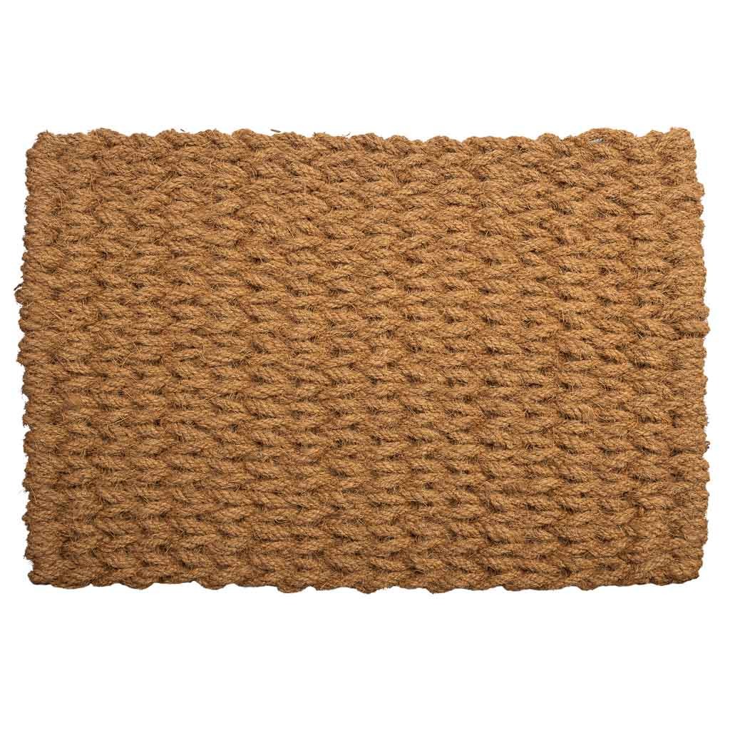 Capacho de corda de coco castanho 90x60x3