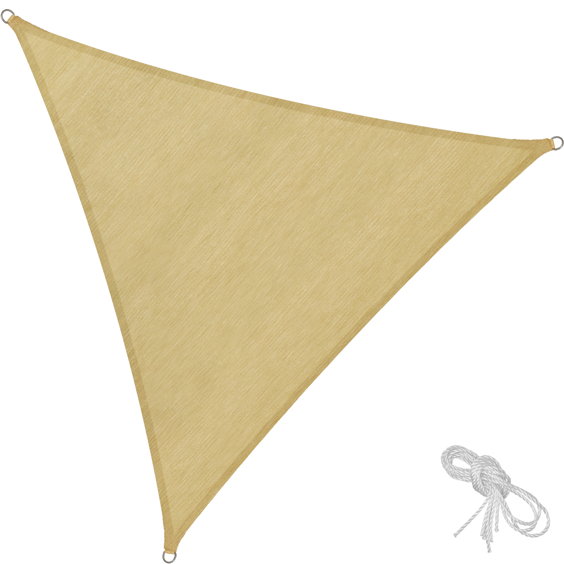 Toldo de polietileno triangular proteção uv, 3,6x3,6x3,6 m, bege