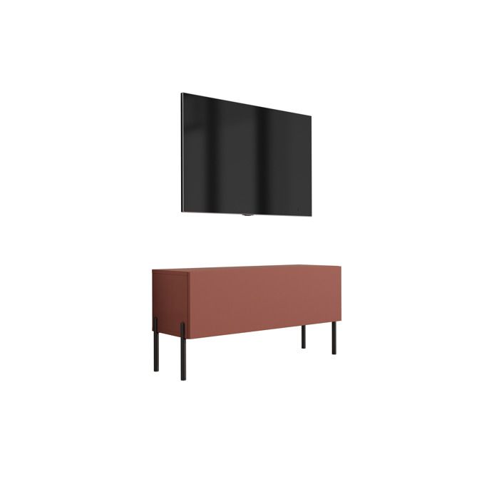 Móvel para tv moderno - vermelho tijolo - madeira - 100x32x52 cm