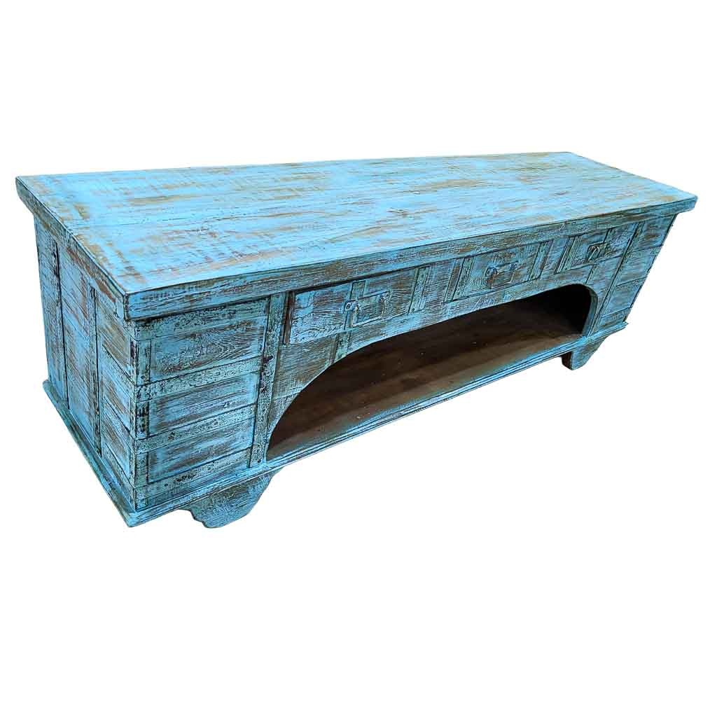 Armário baixo de madeira artesanal 165-175x45x57h cm